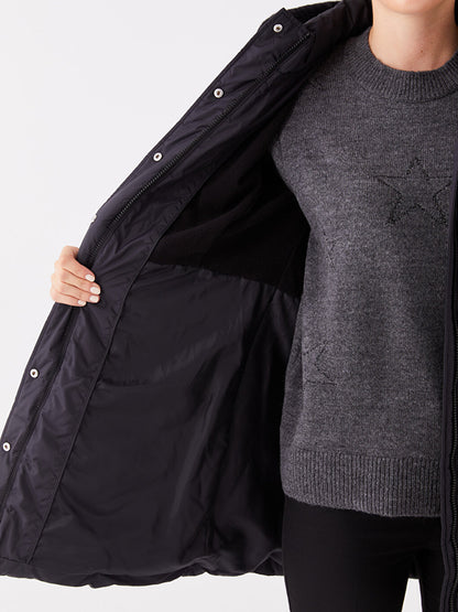 Women's Hooded Plain Puffer Coat