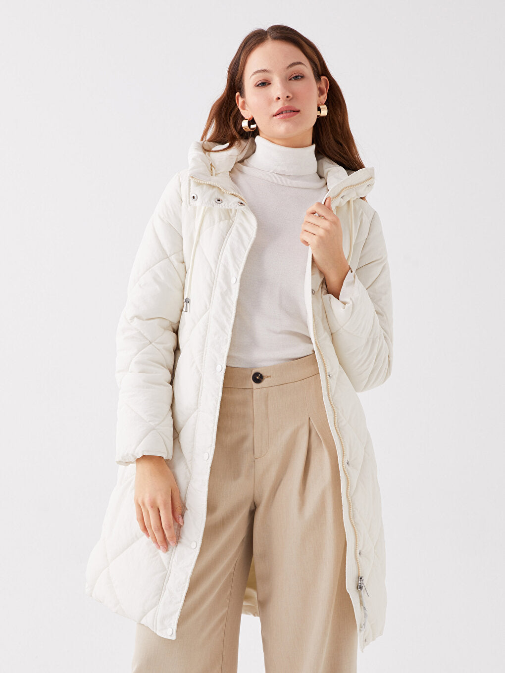 Hooded Quilted Women's Puffer Coat