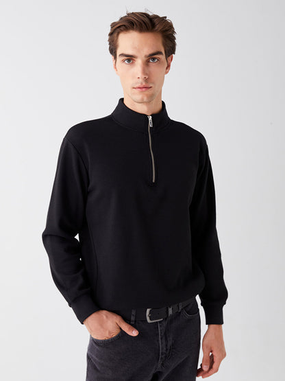 High Collar Long Sleeve Men's Sweatshirt