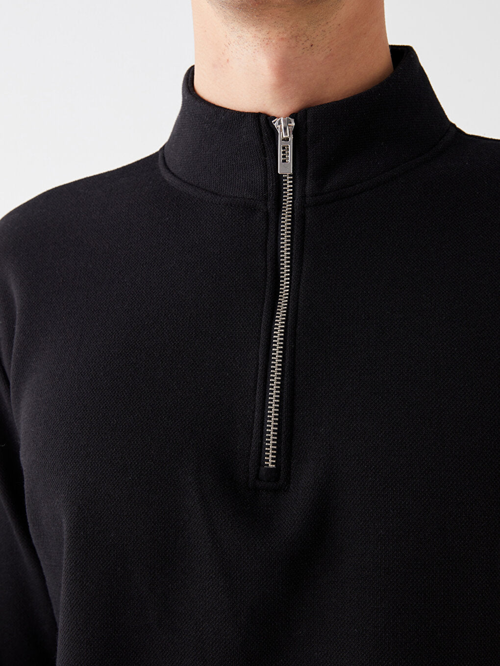 High Collar Long Sleeve Men's Sweatshirt