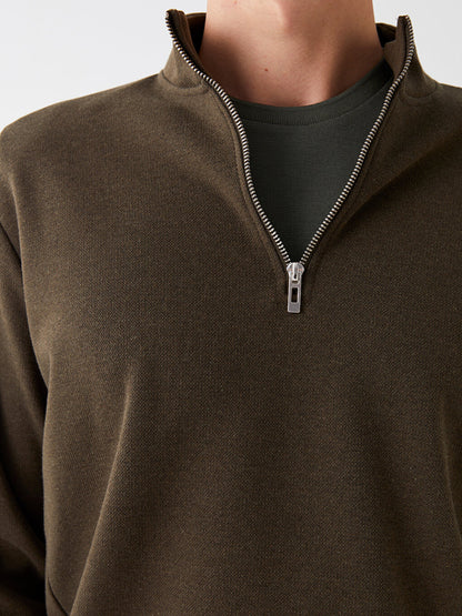 High Collar Long Sleeve Men's Sweatshirt