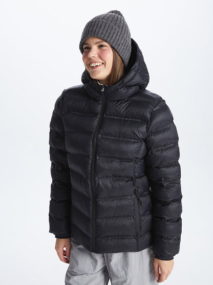 Women's Hooded Plain Puffer Coat