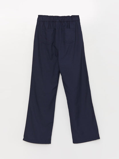 Wideleg Girls' Trousers with Elastic Waist