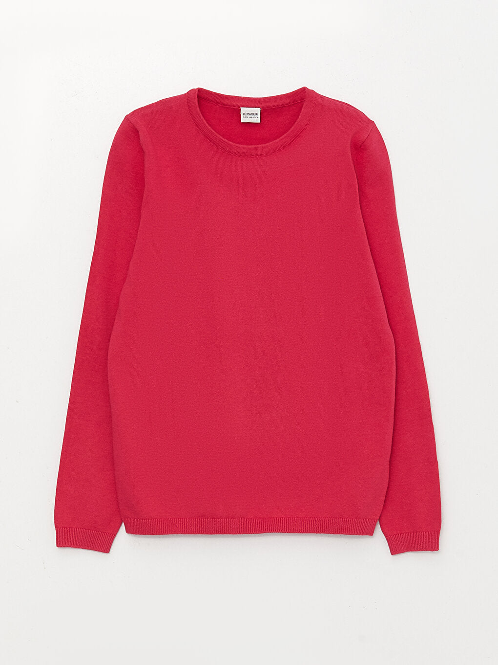 Crew Neck Basic Long Sleeve Girl's Knitwear Sweater