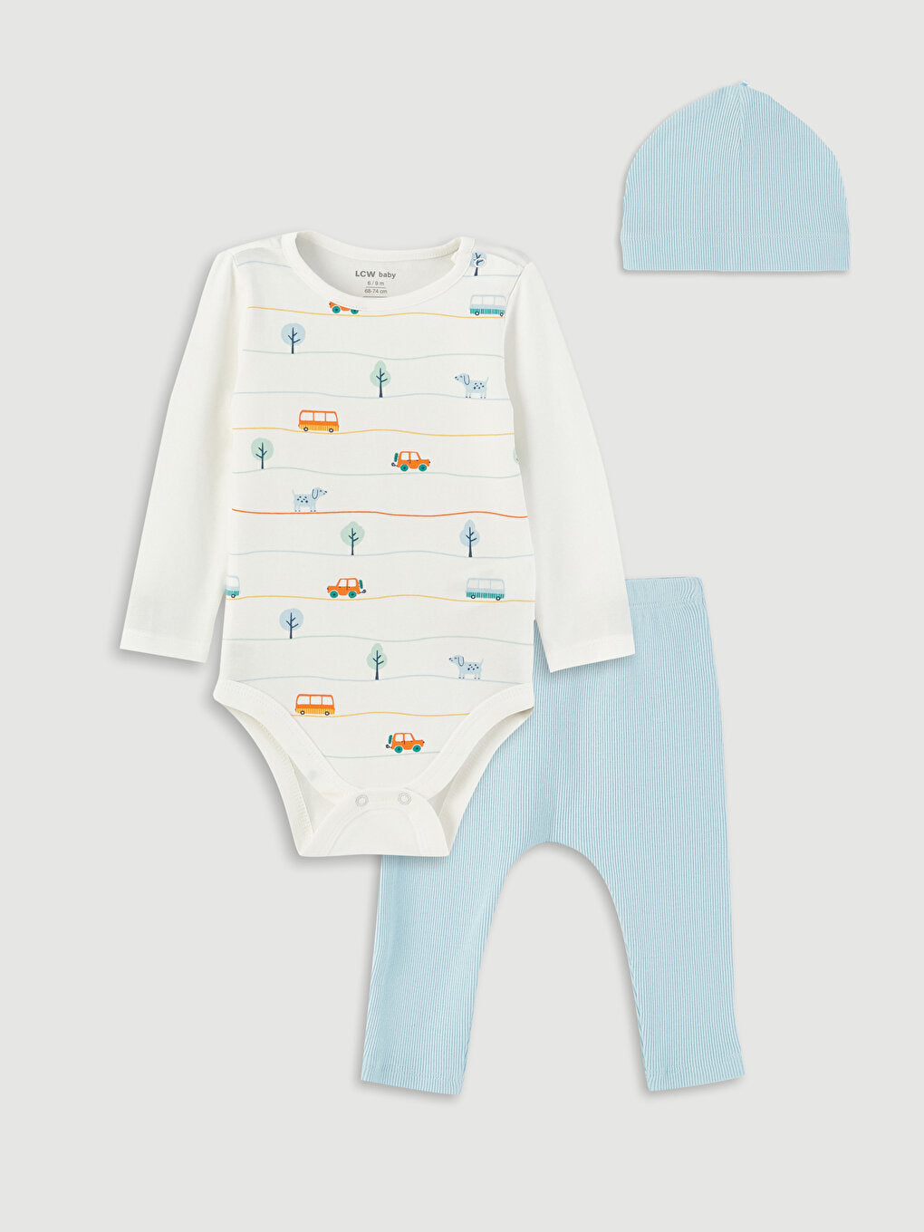 Crew Neck Long Sleeve Baby Boy 3 Piece Set