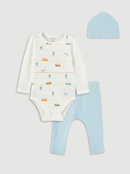 Crew Neck Long Sleeve Baby Boy 3 Piece Set