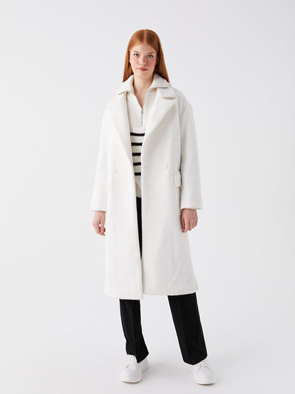 Women's Jacket Collar Plain Cashmere Coat