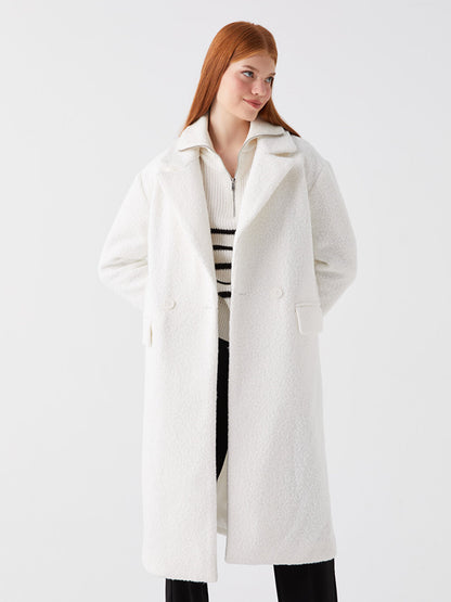 Women's Jacket Collar Plain Cashmere Coat