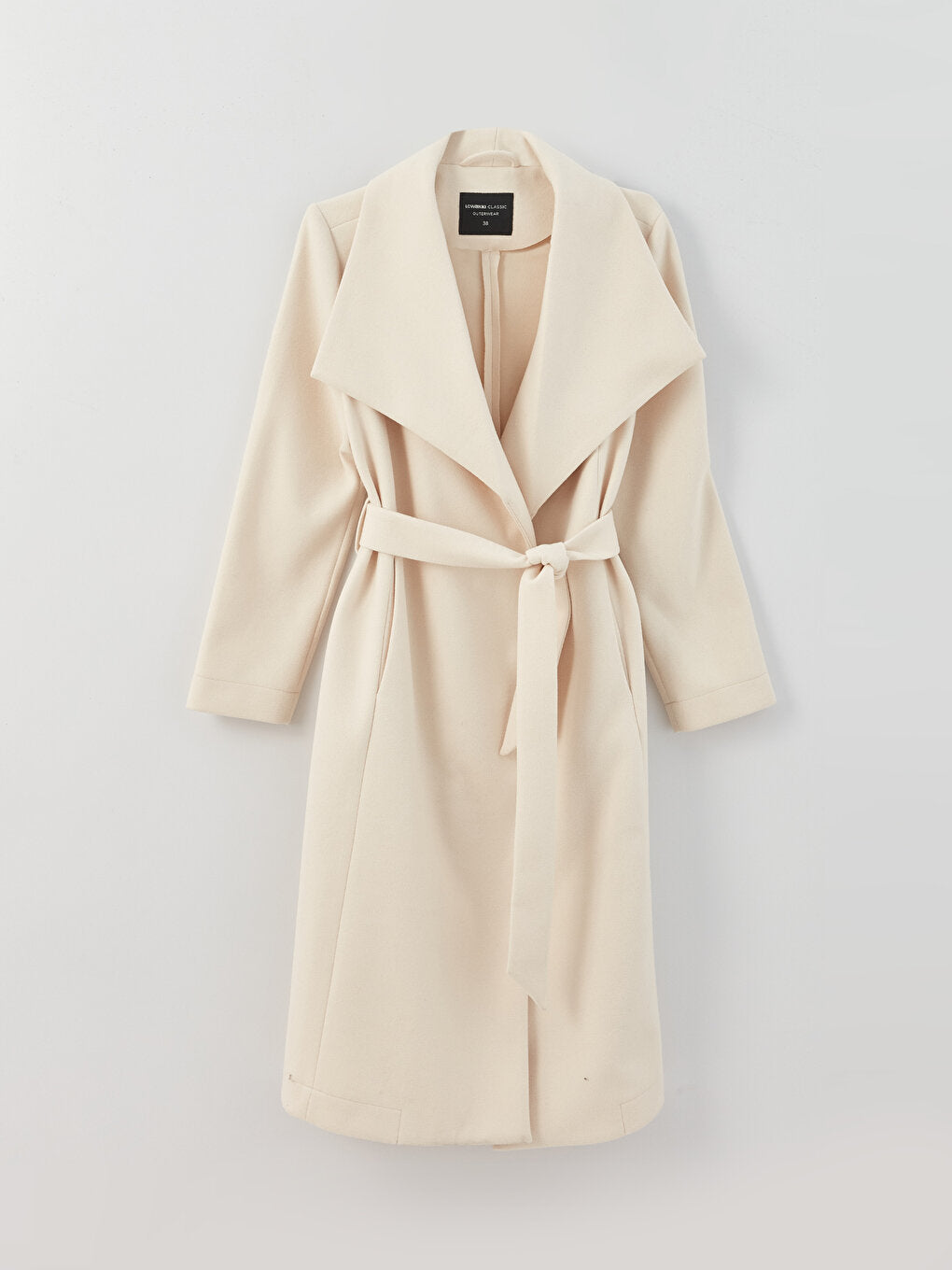 Shawl Collar Plain Long Sleeve Women's Cashmere Coat