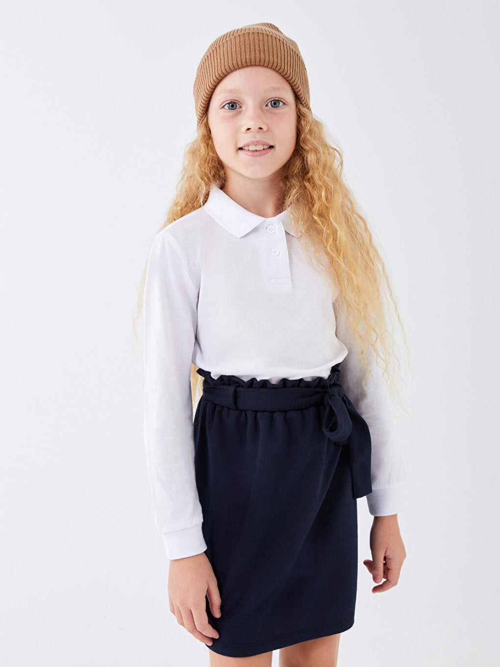 Basic Girl's Skirt with Elastic Waist