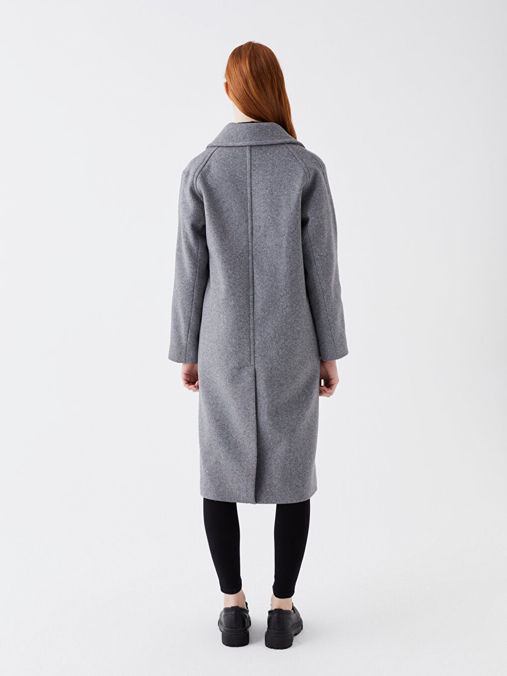 Women's Jacket Collar Plain Cashmere Coat