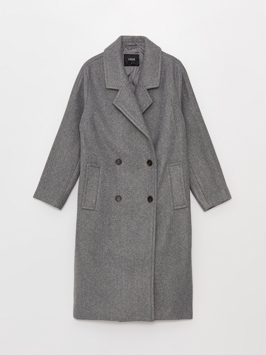 Women's Jacket Collar Plain Cashmere Coat