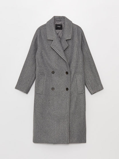 Women's Jacket Collar Plain Cashmere Coat