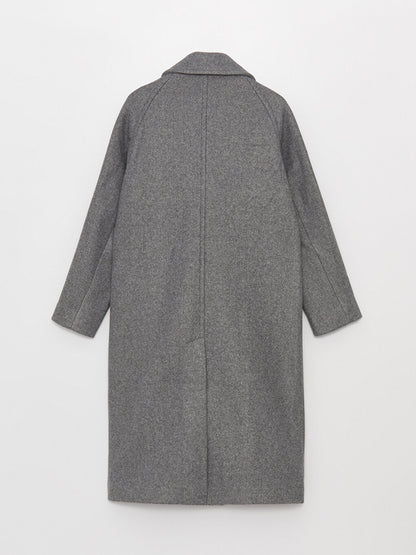 Women's Jacket Collar Plain Cashmere Coat