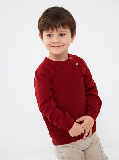 Crew Neck Long Sleeve Baby Boy Knitwear Sweater