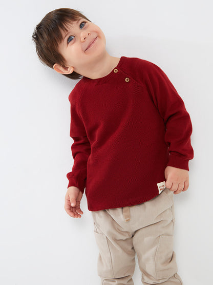 Crew Neck Long Sleeve Baby Boy Knitwear Sweater