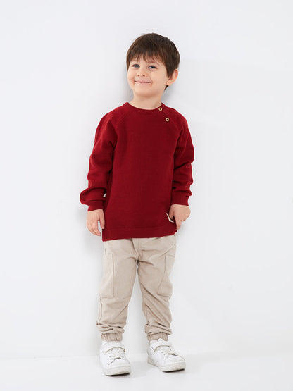 Crew Neck Long Sleeve Baby Boy Knitwear Sweater