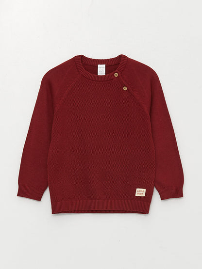 Crew Neck Long Sleeve Baby Boy Knitwear Sweater