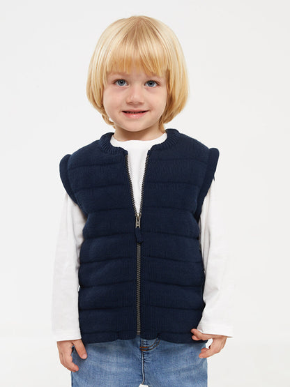 Zippered Baby Boy Knitwear Vest