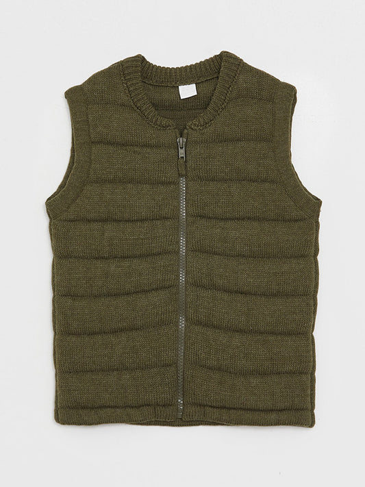 Zippered Baby Boy Knitwear Vest