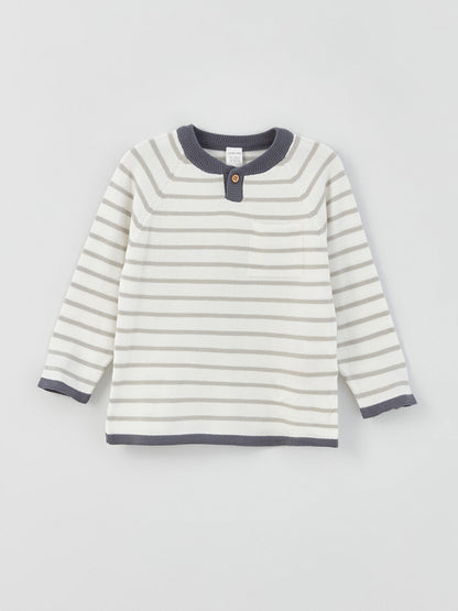 Crew Neck Striped Baby Boy Knitwear Sweater