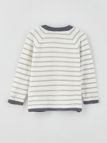 Crew Neck Striped Baby Boy Knitwear Sweater