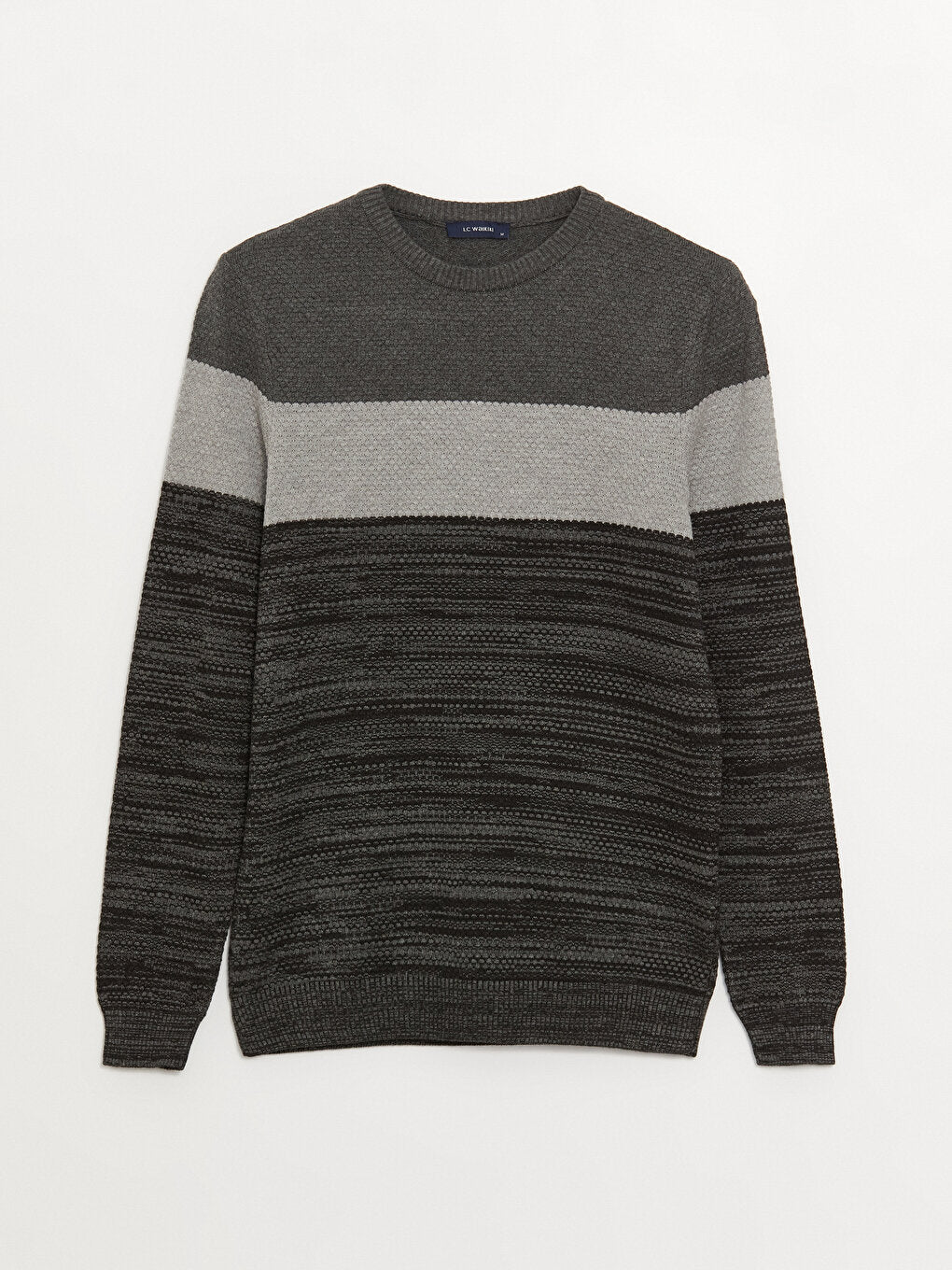 Crew Neck Long Sleeve Color Block Men's Knitwear Sweater