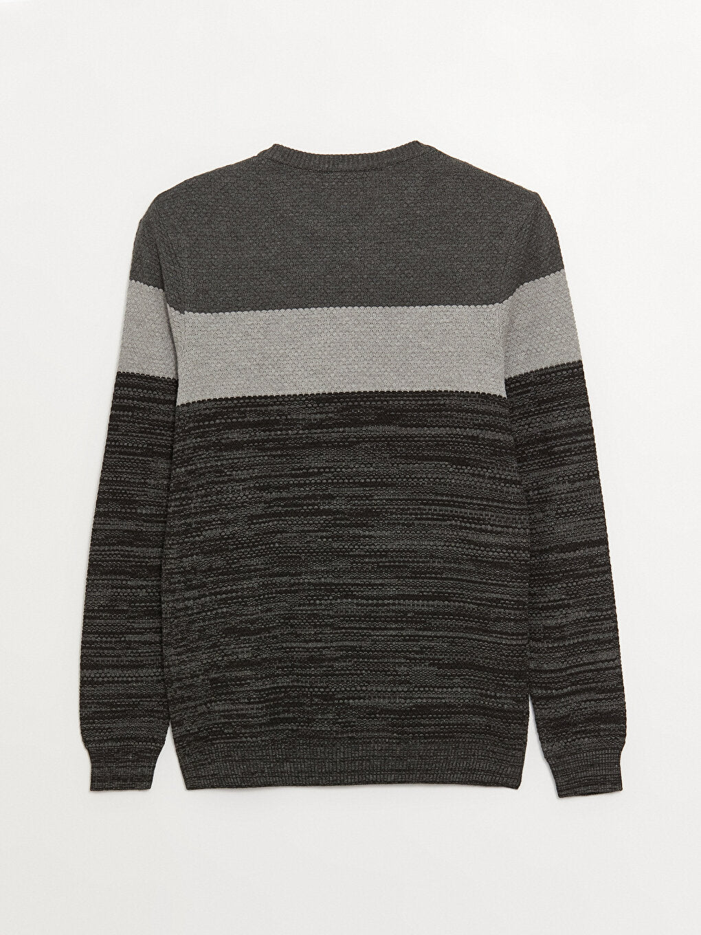 Crew Neck Long Sleeve Color Block Men's Knitwear Sweater