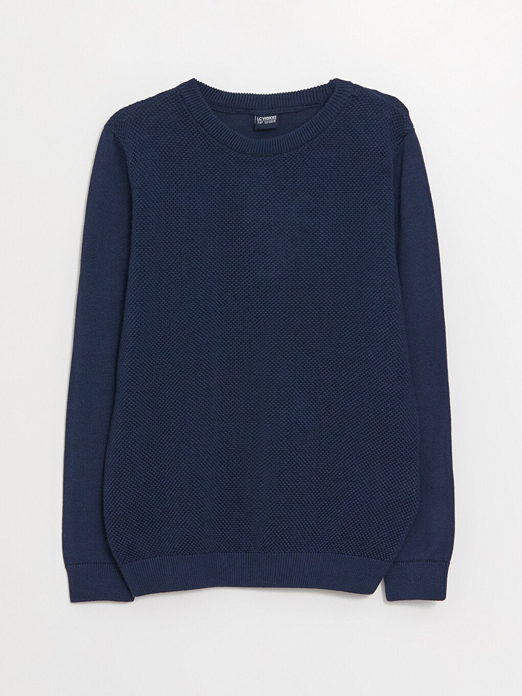 Crew Neck Basic Long Sleeve Boy's Knitwear Sweater