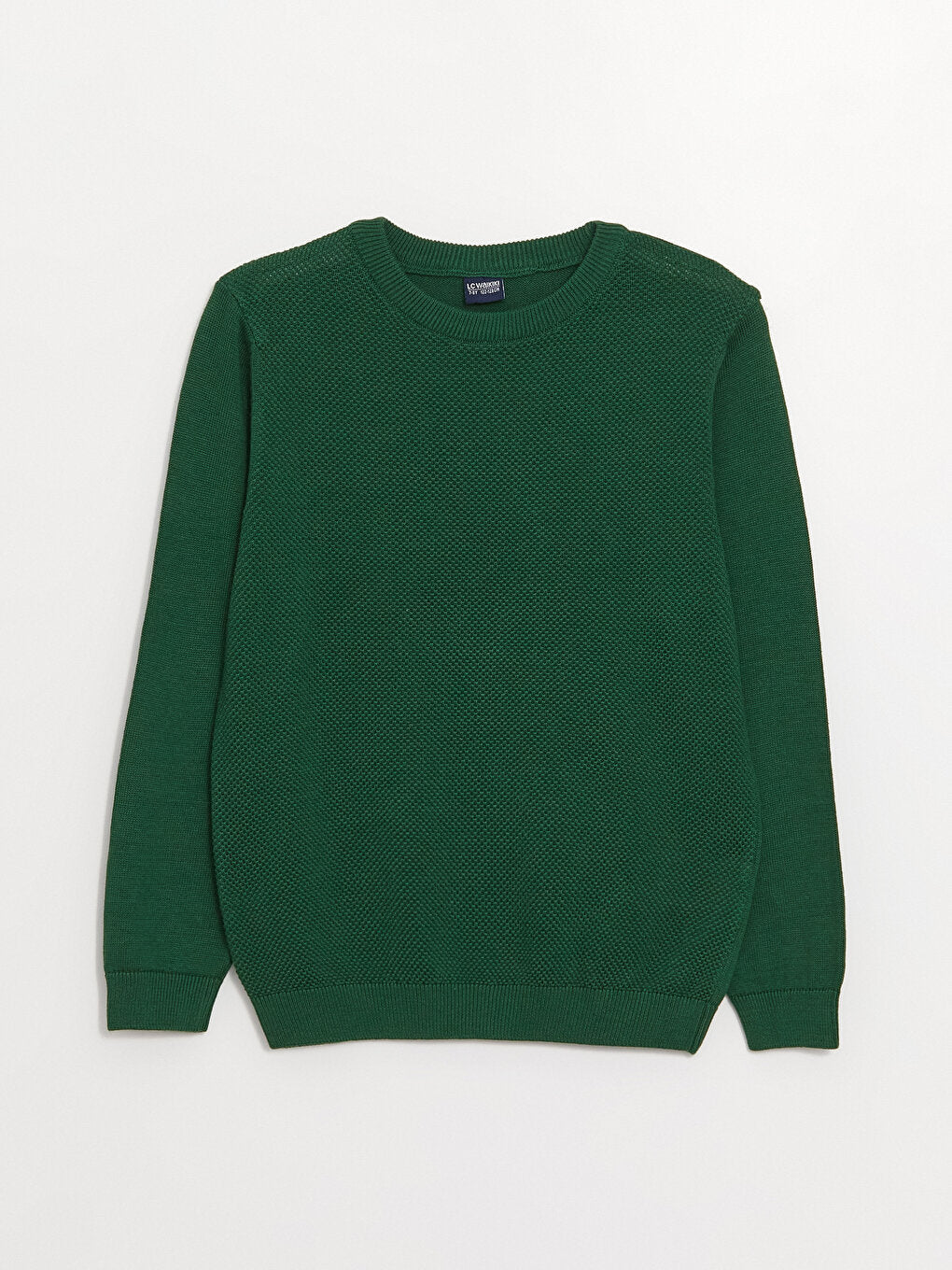 Crew Neck Basic Long Sleeve Boy's Knitwear Sweater