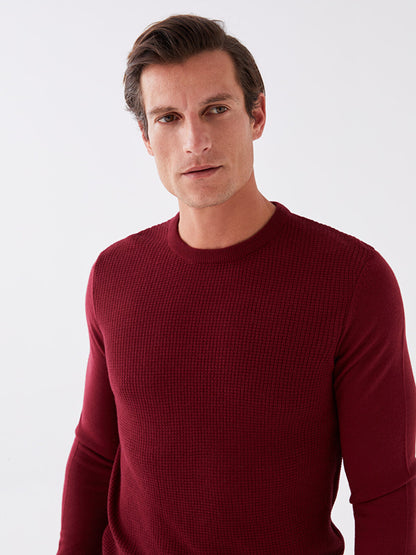 Crew Neck Long Sleeve Men's Knitwear Sweater