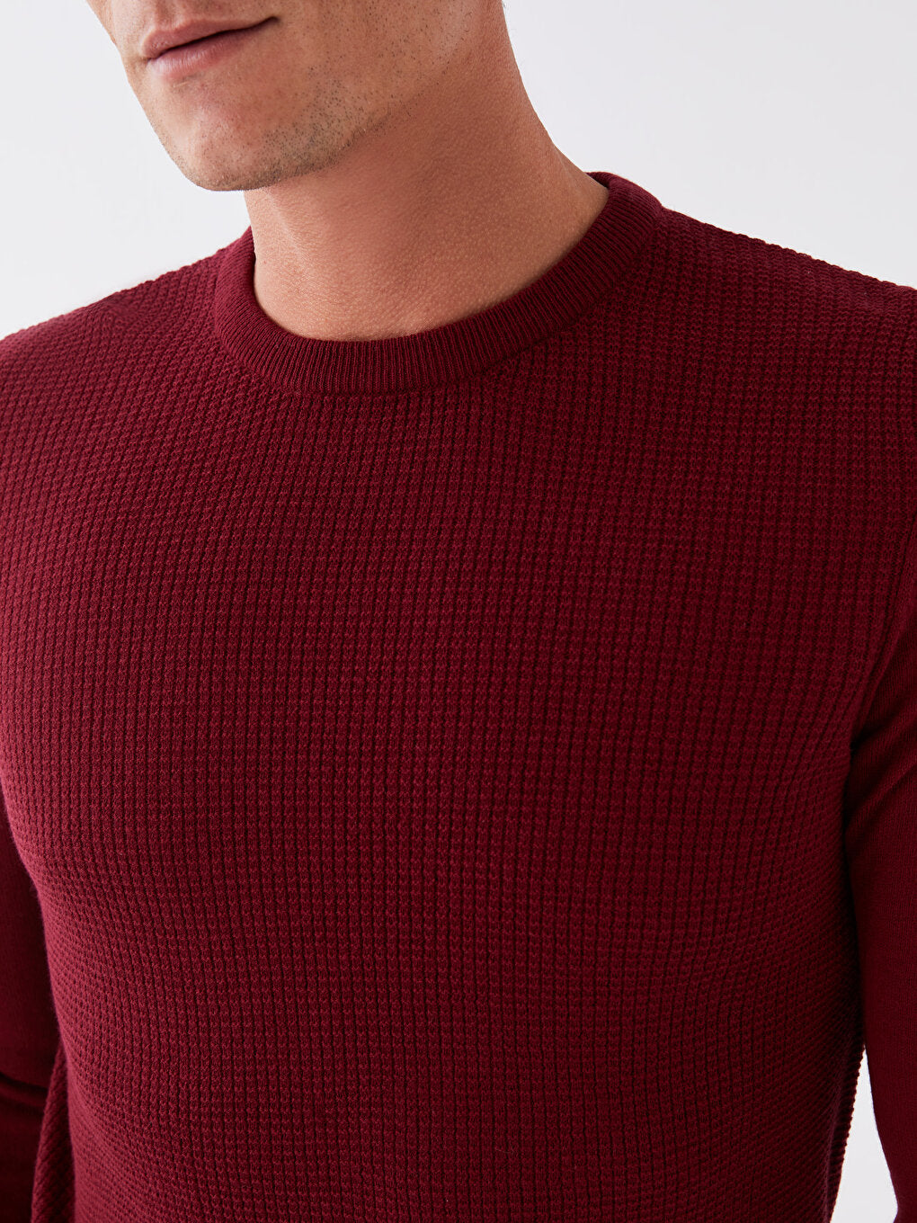 Crew Neck Long Sleeve Men's Knitwear Sweater