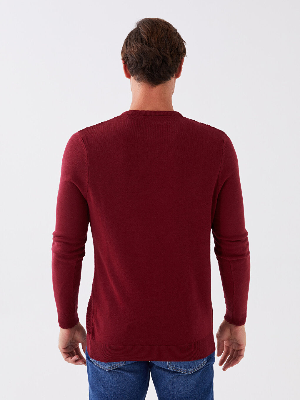 Crew Neck Long Sleeve Men's Knitwear Sweater