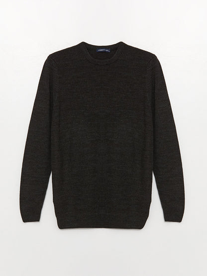 Crew Neck Long Sleeve Men's Knitwear Sweater