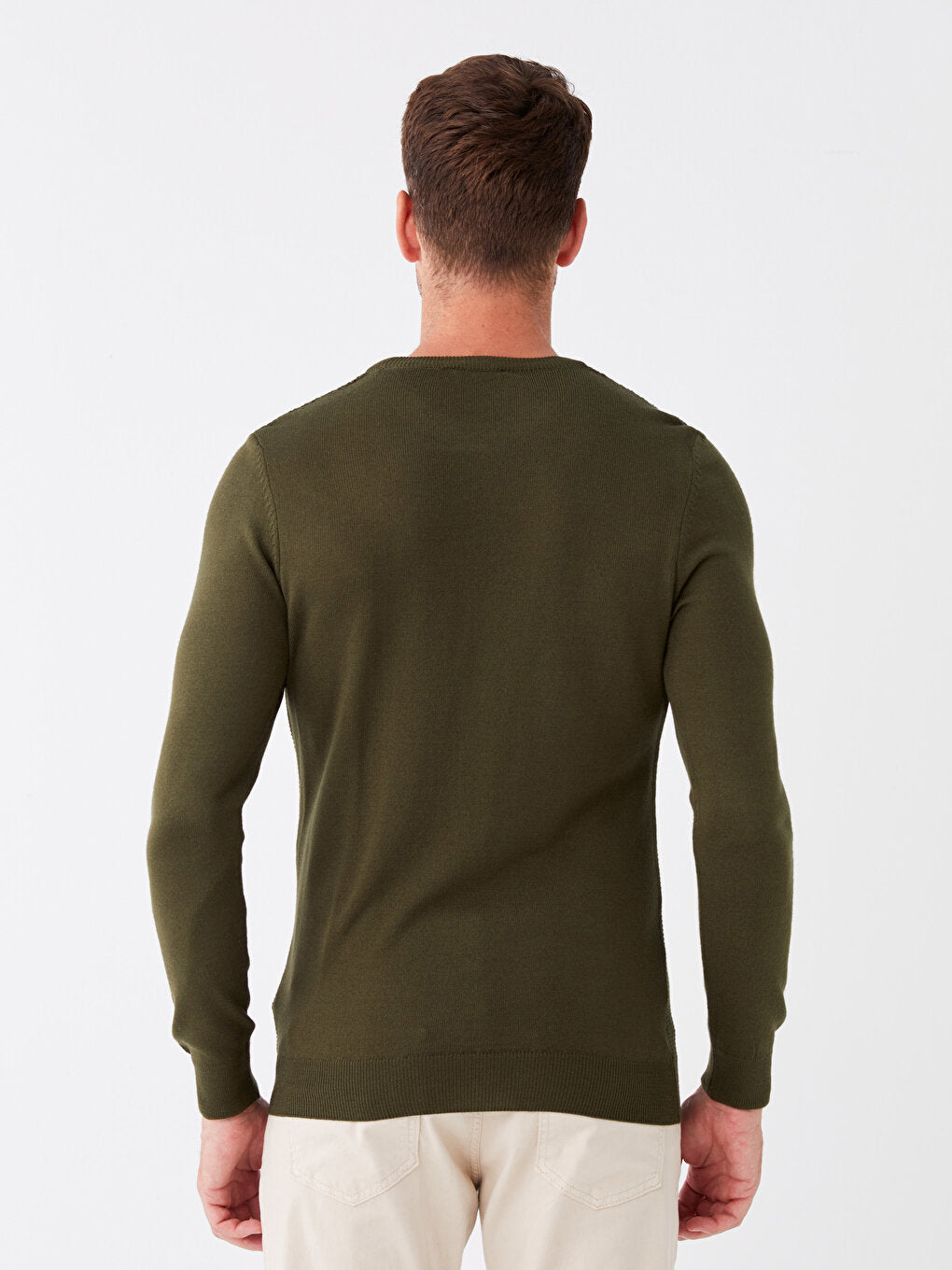 Crew Neck Long Sleeve Men's Knitwear Sweater