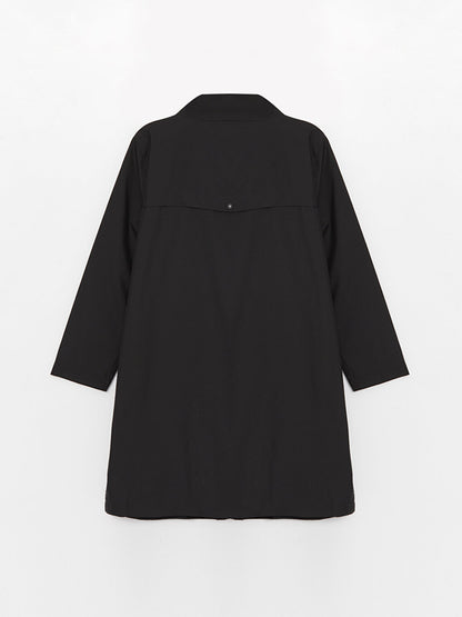 Women's High Collar Plain Raincoat