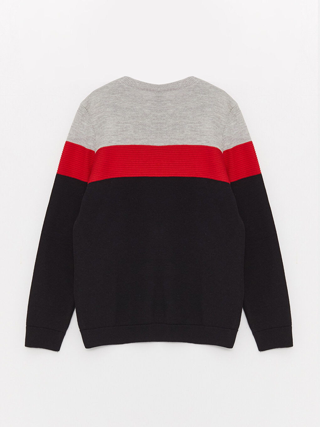 Crew Neck Color Block Long Sleeve Boy's Knitwear Sweater