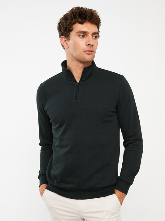 High Collar Long Sleeve Men's Sweatshirt