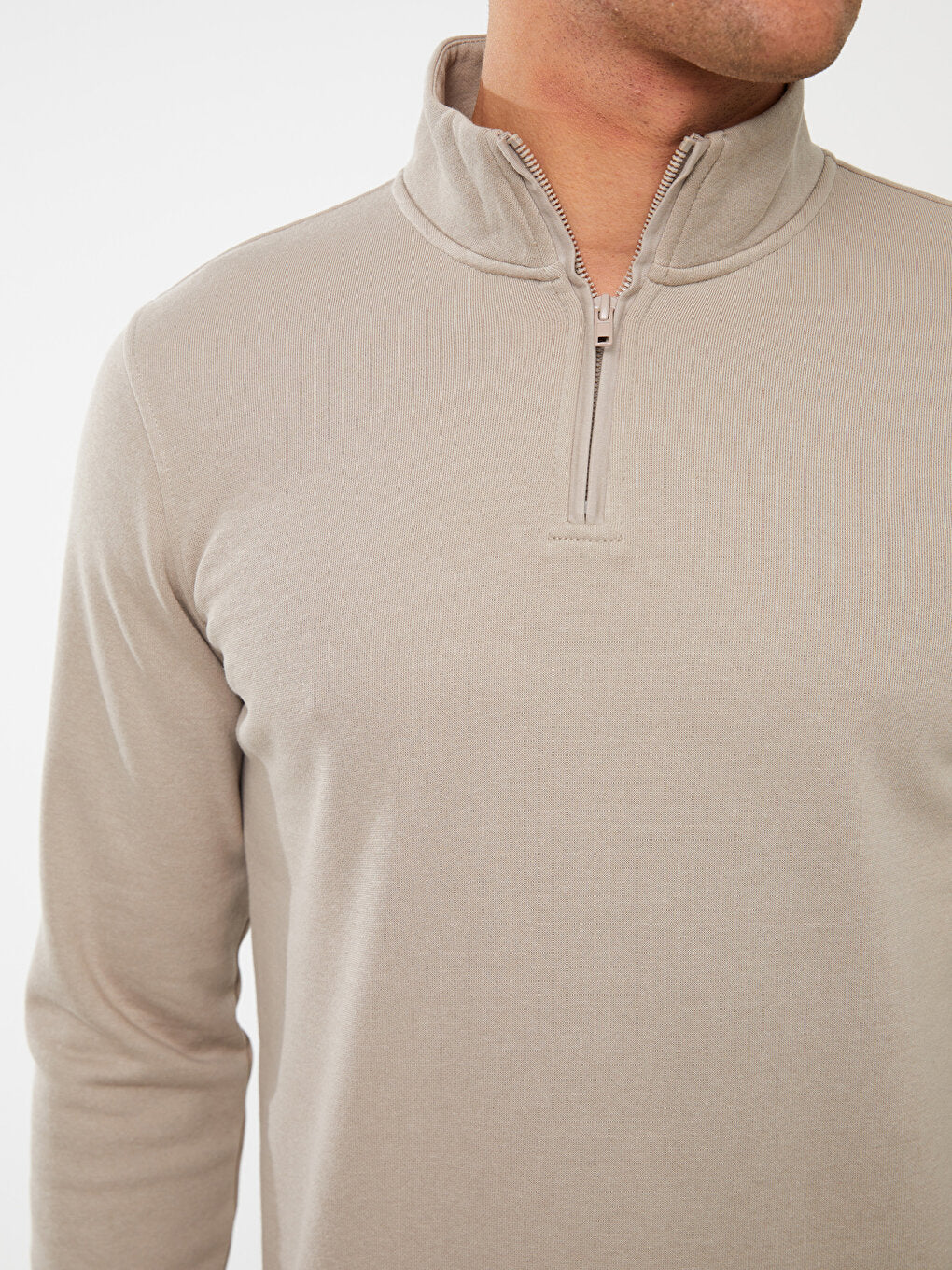 High Collar Long Sleeve Men's Sweatshirt