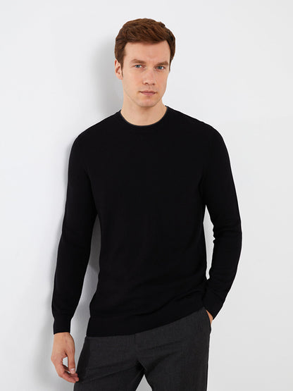 Crew Neck Long Sleeve Men's Knitwear Sweater