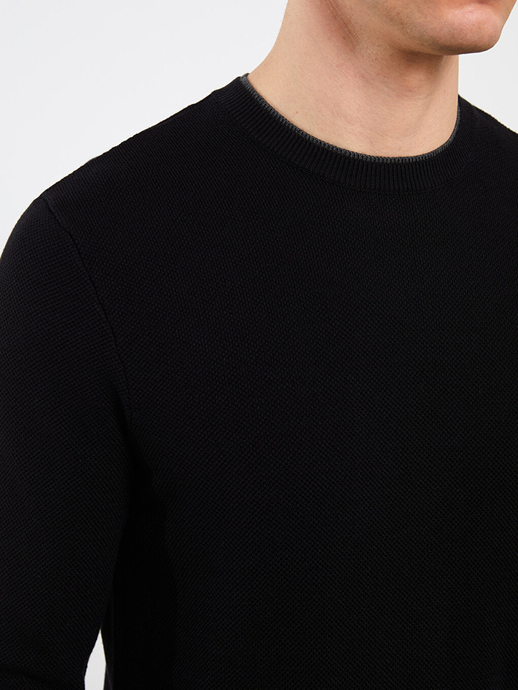 Crew Neck Long Sleeve Men's Knitwear Sweater