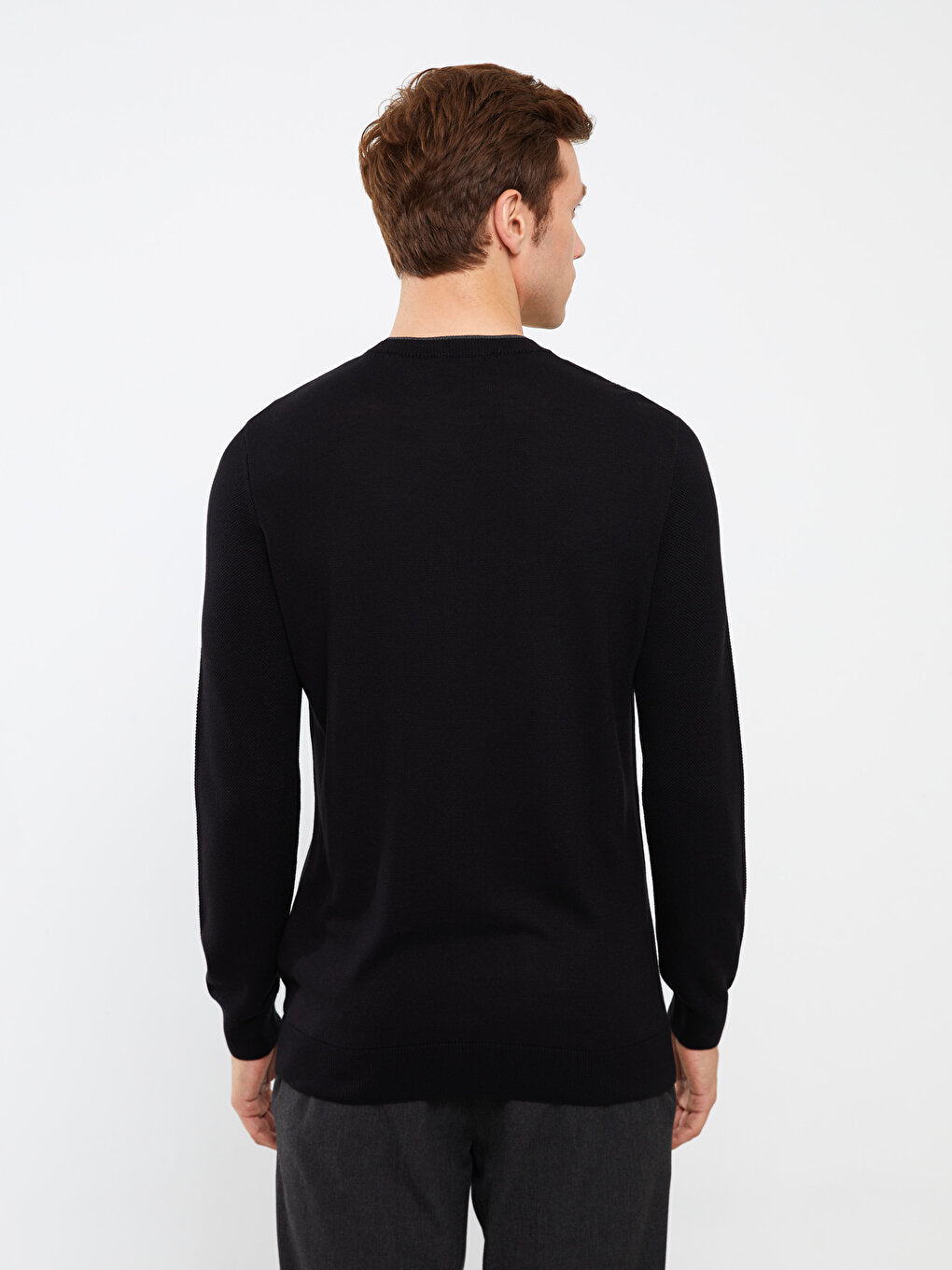 Crew Neck Long Sleeve Men's Knitwear Sweater