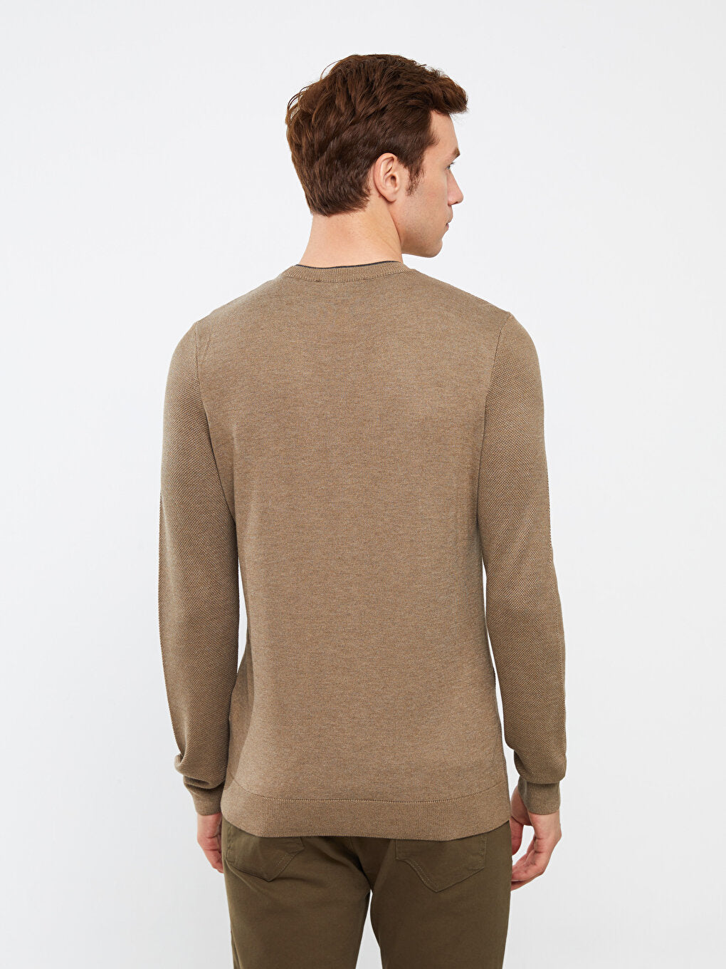 Crew Neck Long Sleeve Men's Knitwear Sweater