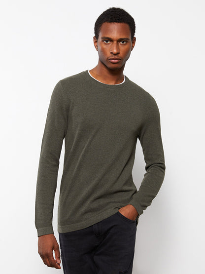 Crew Neck Long Sleeve Thin Men's Knitwear Sweater