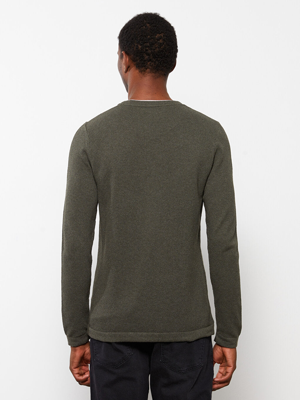 Crew Neck Long Sleeve Thin Men's Knitwear Sweater