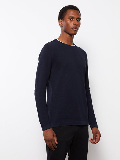 Crew Neck Long Sleeve Thin Men's Knitwear Sweater