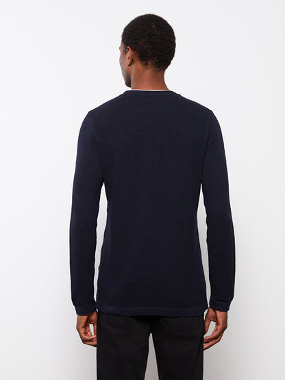 Crew Neck Long Sleeve Thin Men's Knitwear Sweater