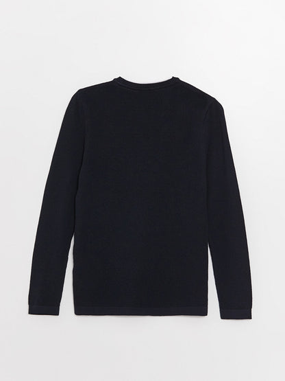 Crew Neck Long Sleeve Thin Men's Knitwear Sweater