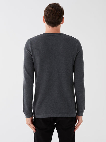 Crew Neck Long Sleeve Thin Men's Knitwear Sweater