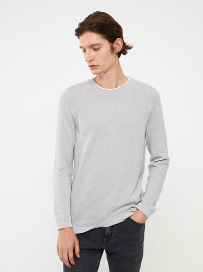 Crew Neck Long Sleeve Thin Men's Knitwear Sweater